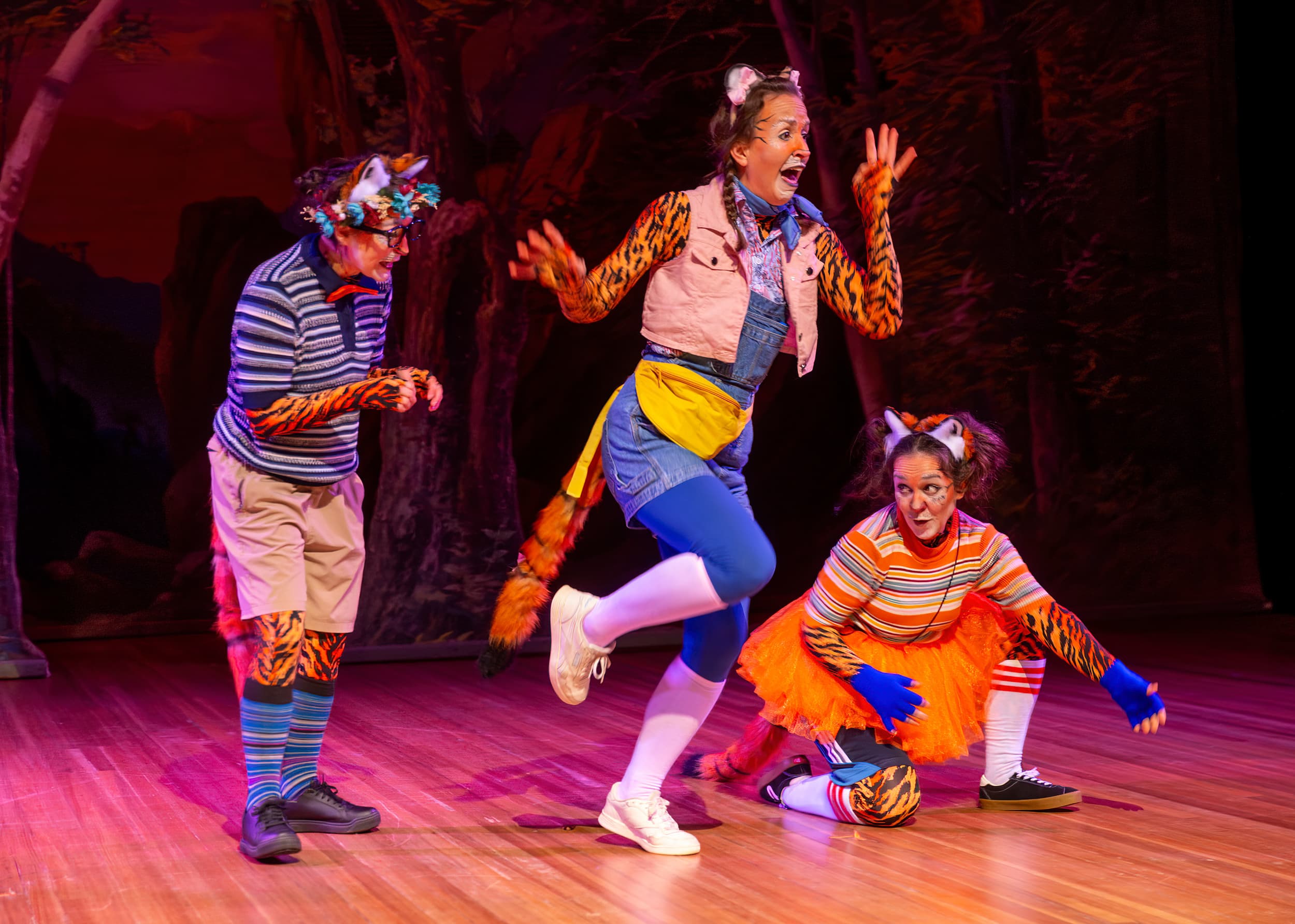 Rachel Hancock in tiger cat costume — action scene