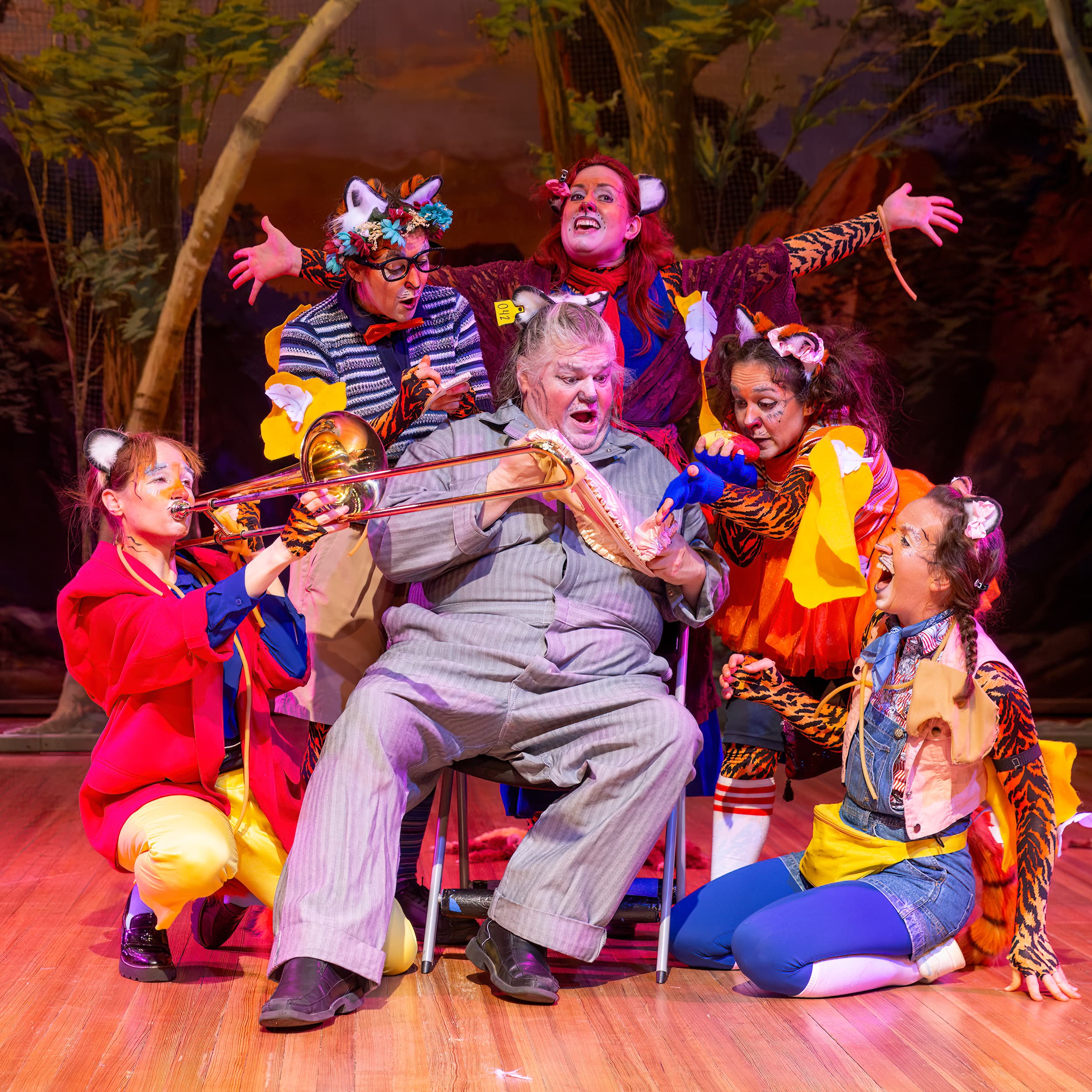 Rachel Hancock in tiger cat costume — ensemble finale