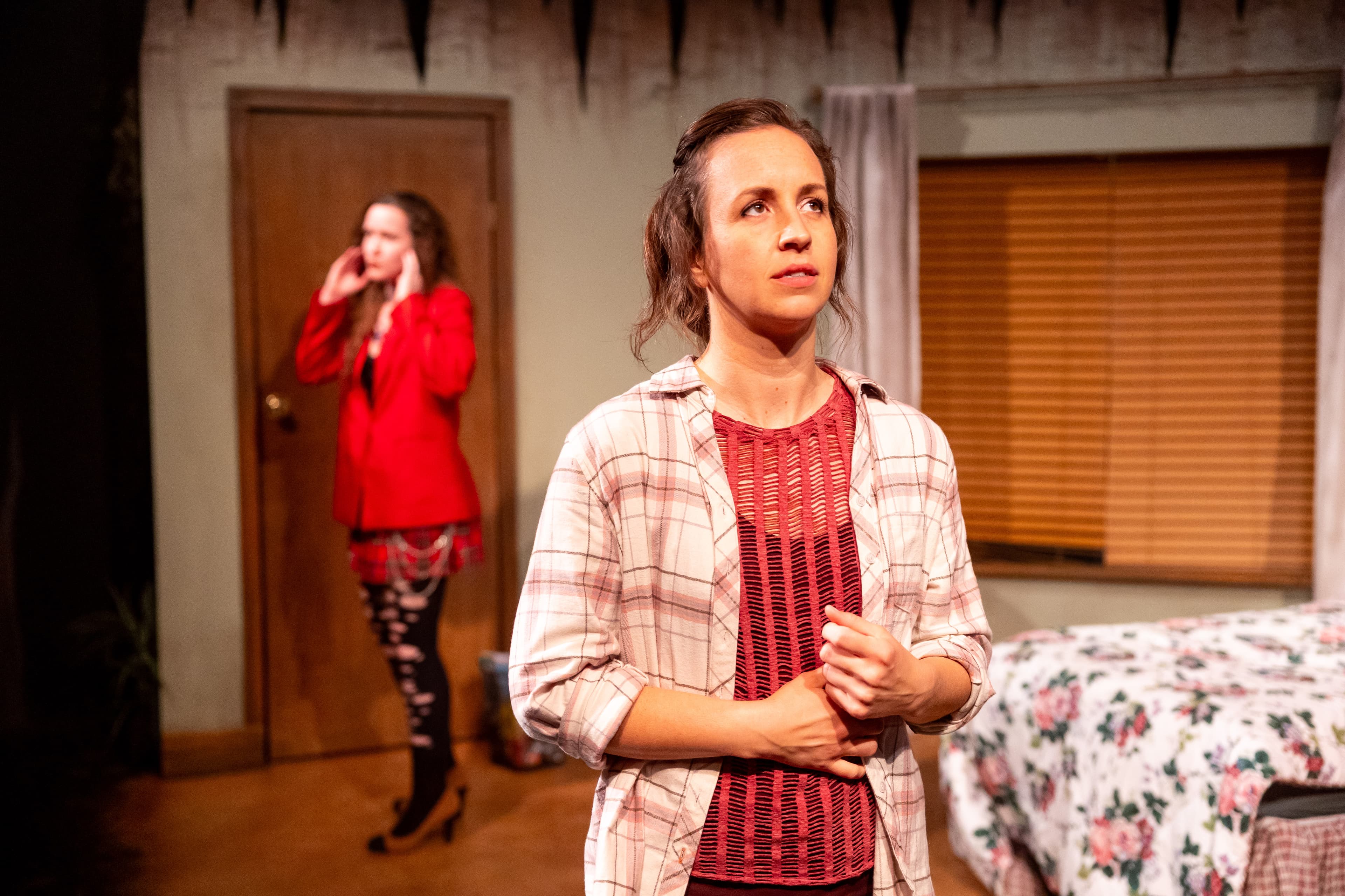 Rachel Hancock as Max in the wolf you feed — dramatic scene with second actor