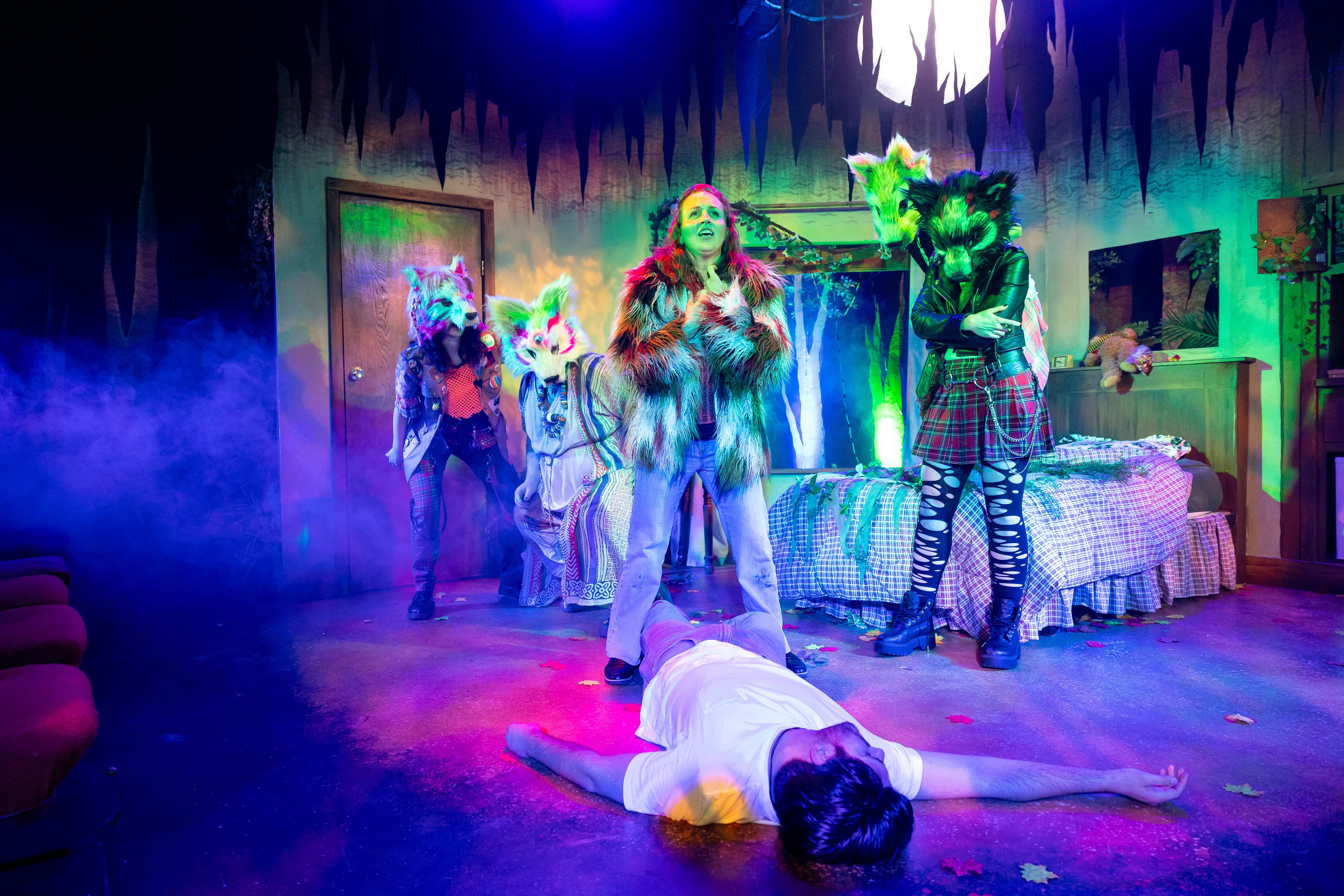 Rachel Hancock as Max in the wolf you feed — wolf ensemble in fog