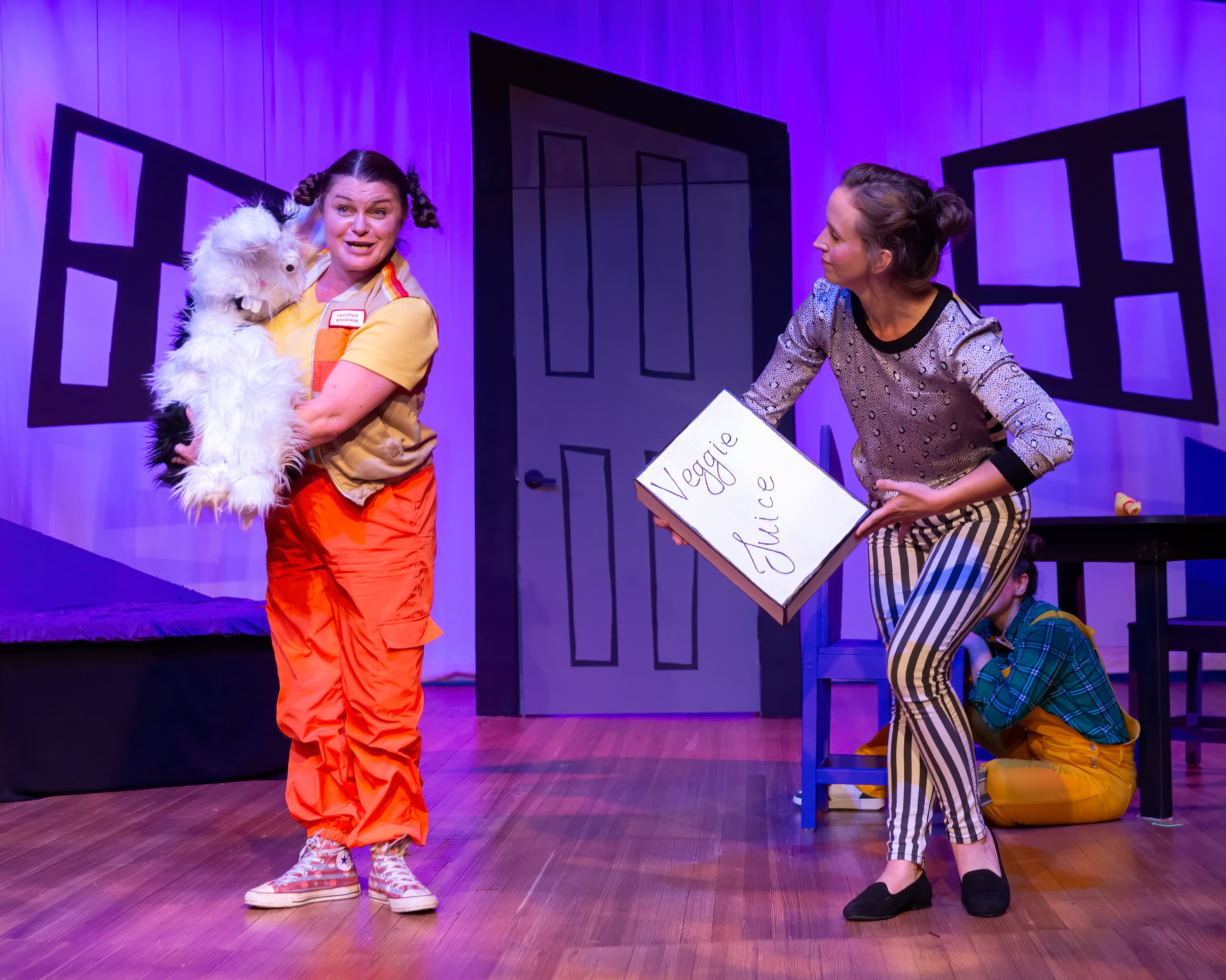 Rachel Hancock in comedy production — Veggie Juice scene