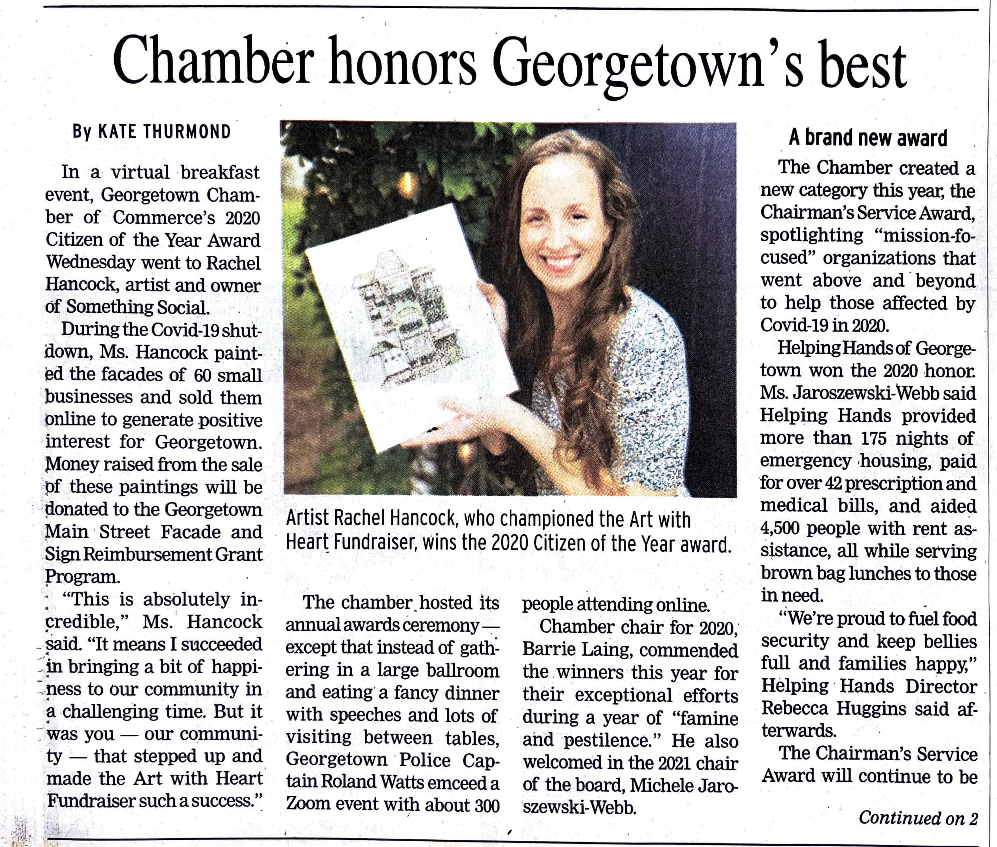 Rachel Hancock - 2020 Citizen of the Year